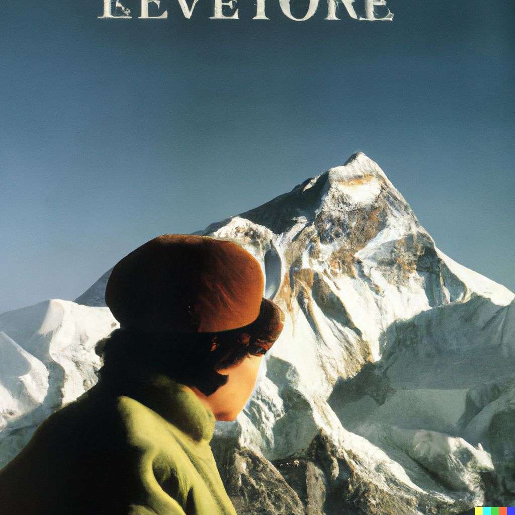 someone gazing at Mount Everest, front cover of Vogue, 1990